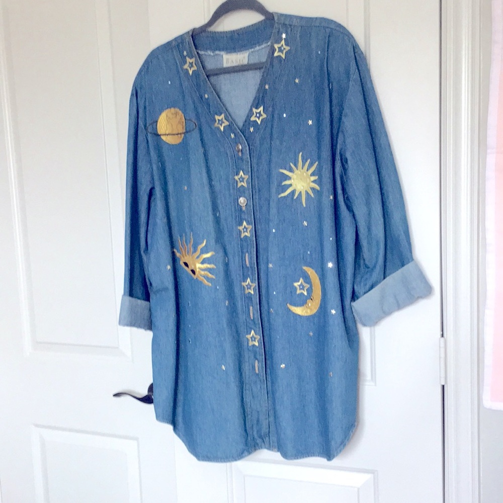 Denim tunic jacket